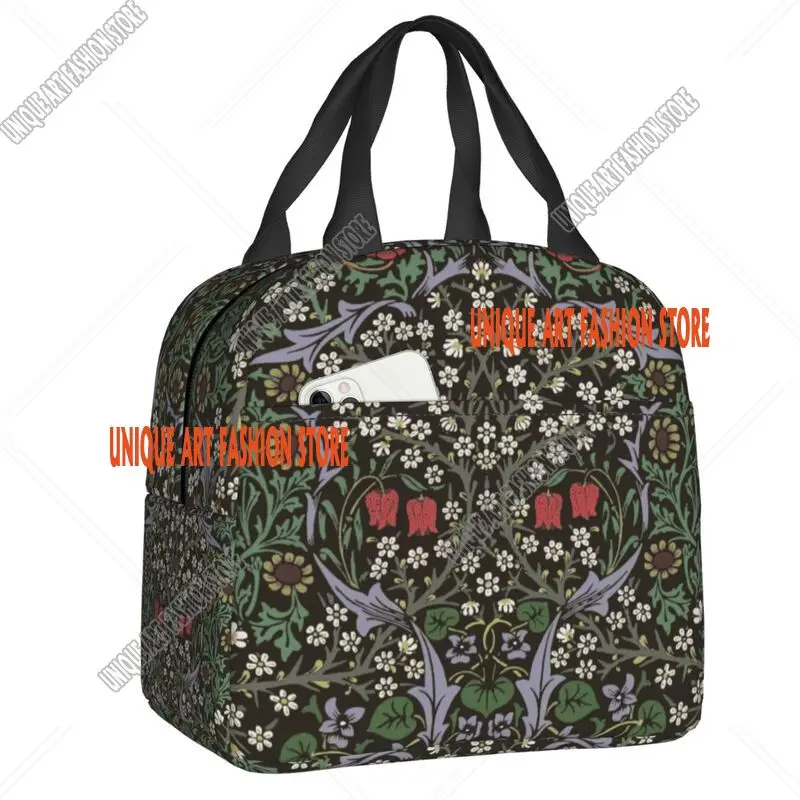 

Винтажные термоизолированные сумки для обеда William Morris с цветочным рисунком растений, портативный ланч с цветами в стиле бохочика для хранения, коробка для еды