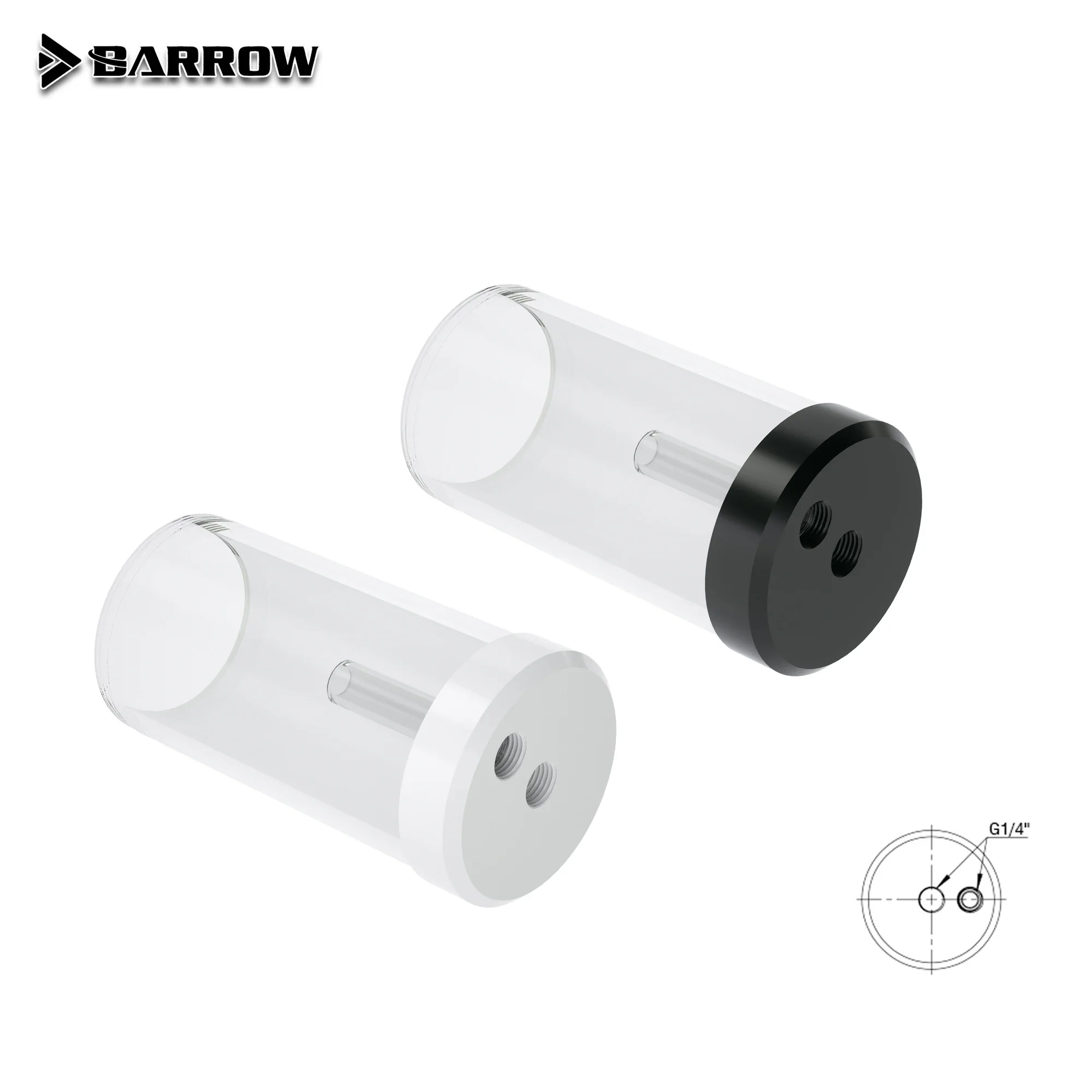 Długość zbiornika wody Barrow 90/130/210 mm X 65 mm Średnica cylindryczna do akcesoriów do pomp D5/MCP655 POM + PMMA Czarny biały Cove