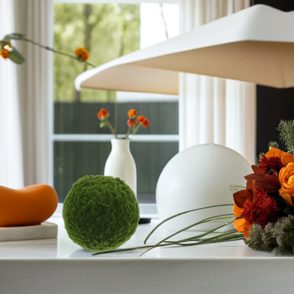 

2 Pcs Decors Simulated Moss Ball Decorative Balls for Home Artificial Green Plant Topiary