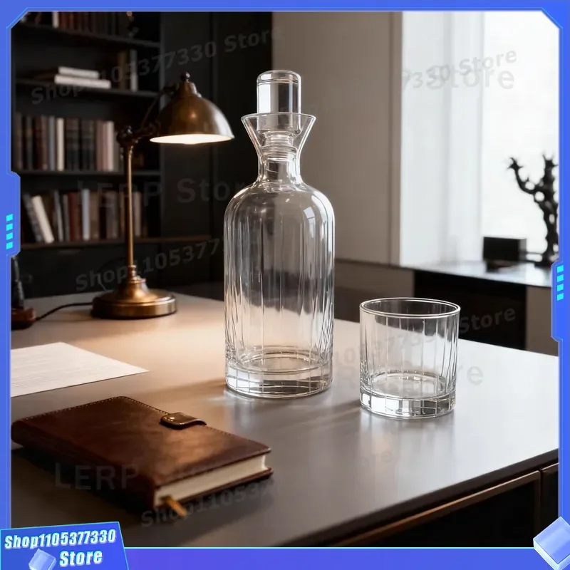 Luxury Transparent Glass Whiskey Set for Home Living Room Decor Modern Light Style Wine Drinking Cups Wholesale Household