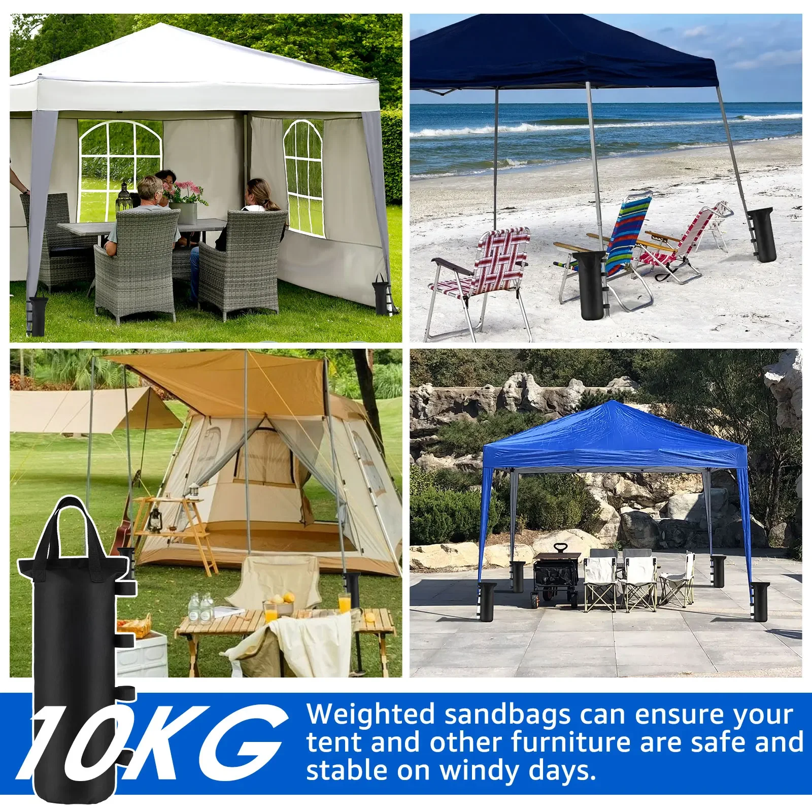 4/8Pcs Tent Weights Sand Bag Oxford Cloth Canopy Weight Bag Reusable Empty Weighting Sand Bag with Handle Canopy Fixed Sandbag