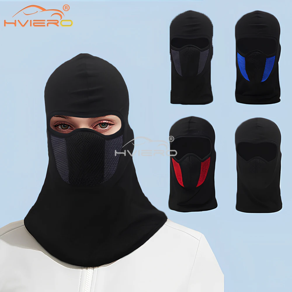 

1X Motorcycle Helmet Face Mask Cycling Full Cover Scarf Hat Ski Neck Summer Sun Ultra UV Protection Bicycle Cap Multiple Colors