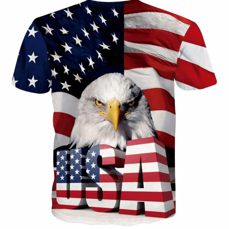 2021 New USA Flag T-shirt Men / Women Sexy 3d Tshirt Print Eagle American Flag Men T-shirt Summer Tops Tees men clothing fashion