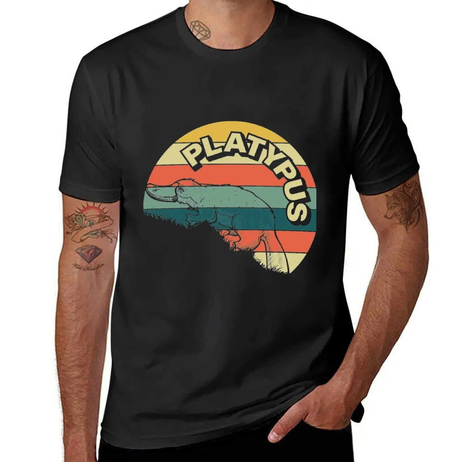 

Platypus Australia T-shirt summer top vintage clothes boys whites mens t shirts