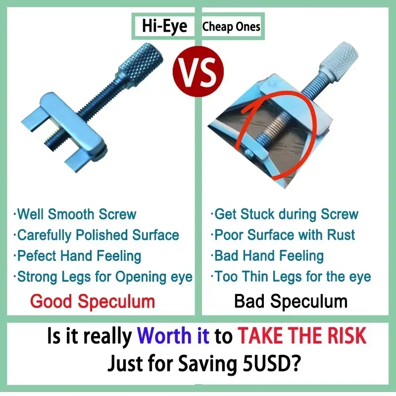 Blefaro Eye Speculums Lieberman Barraquer เครื่องมือจักษุแบบปรับได้ Hi Eye