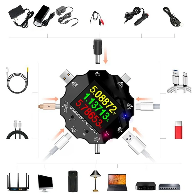 

Wifi Tuya Fast Charge Tester USB Voltage Ammeter Type-C PD Mobile Phone Charger Tester