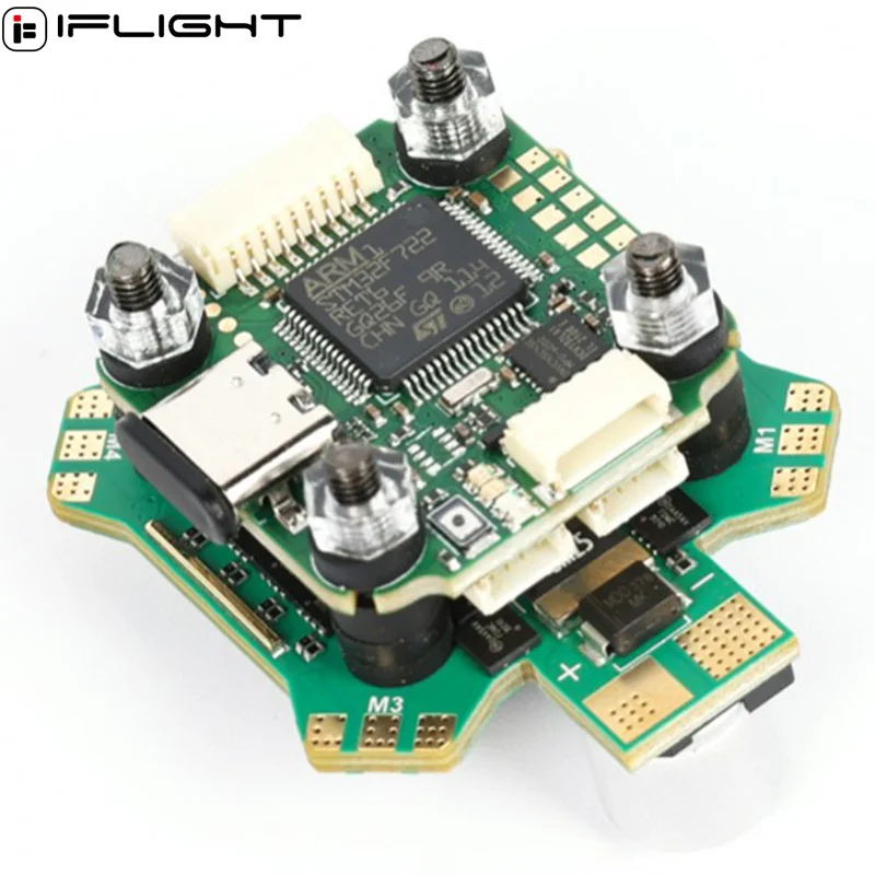 IFlight BLITZ Mini F7 Flight Controller Stack OSD（AT7456E）W/ BLITZ E55A 4-IN-1 ESC DShot150/300/600 2-6S for FPV Racing Drone