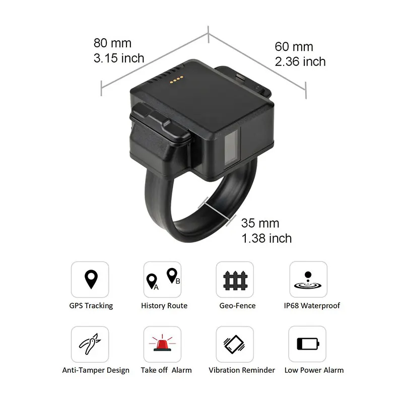 2025 New Arrival 4g Real Time Tracking Gnss Gps Glonass Beidou Lbs Wifi Smart Tracker Locator Uwb Gps Ankle  For Prisoner