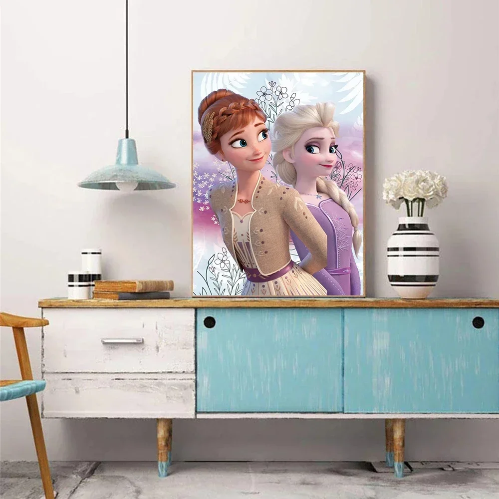 Disney 5D Diamond Painting Frozen New Arrivals Cartoon Sisters Princess Anna and Elsa Hobby Art DIY Full Drill Mosaic Home Decor