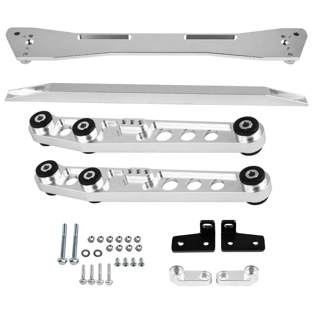 Racing Rear Subframe Brace+Lower Control Arm LCA Fit+Lower Tie Bar For Honda Civic CX DX EX 1992-1995 Car Accessory Aluminum