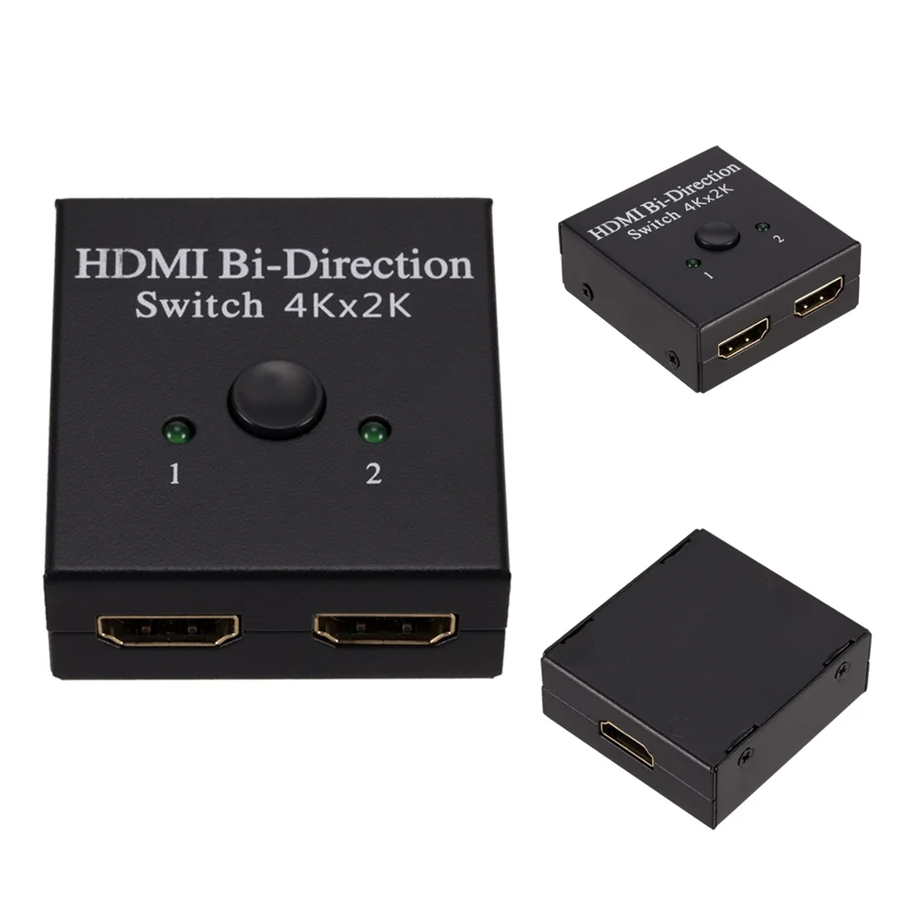 Grwibeou hdmiスプリッタ4kスイッチkvm双方向1x 2/2 × 1 hdmiスイッチャー2 in1のためPS4/3 tvボックスプロジェクタースイッチャーアダプタ