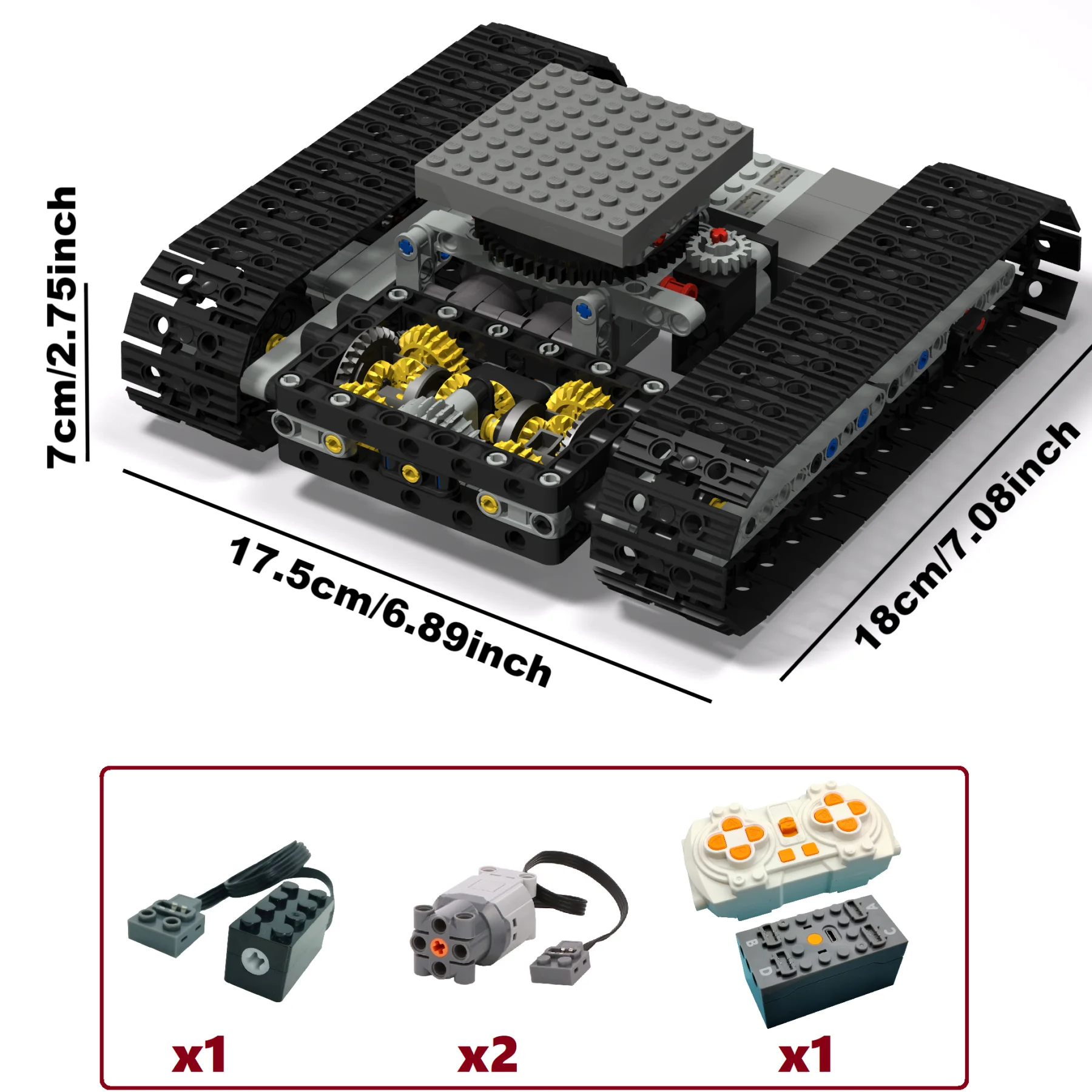 Remote Control Electric Tracked Vehicle MOC Technical Building Blocks Excavator chassis Model Adults Fun Kids Toys