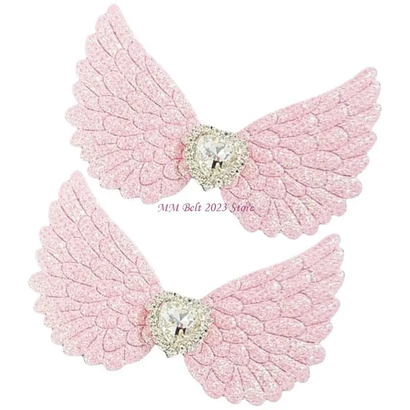 49ME Girl Flat Clip Hairpin Wing Gothic Heart Glitter Balletcore for Women Girl