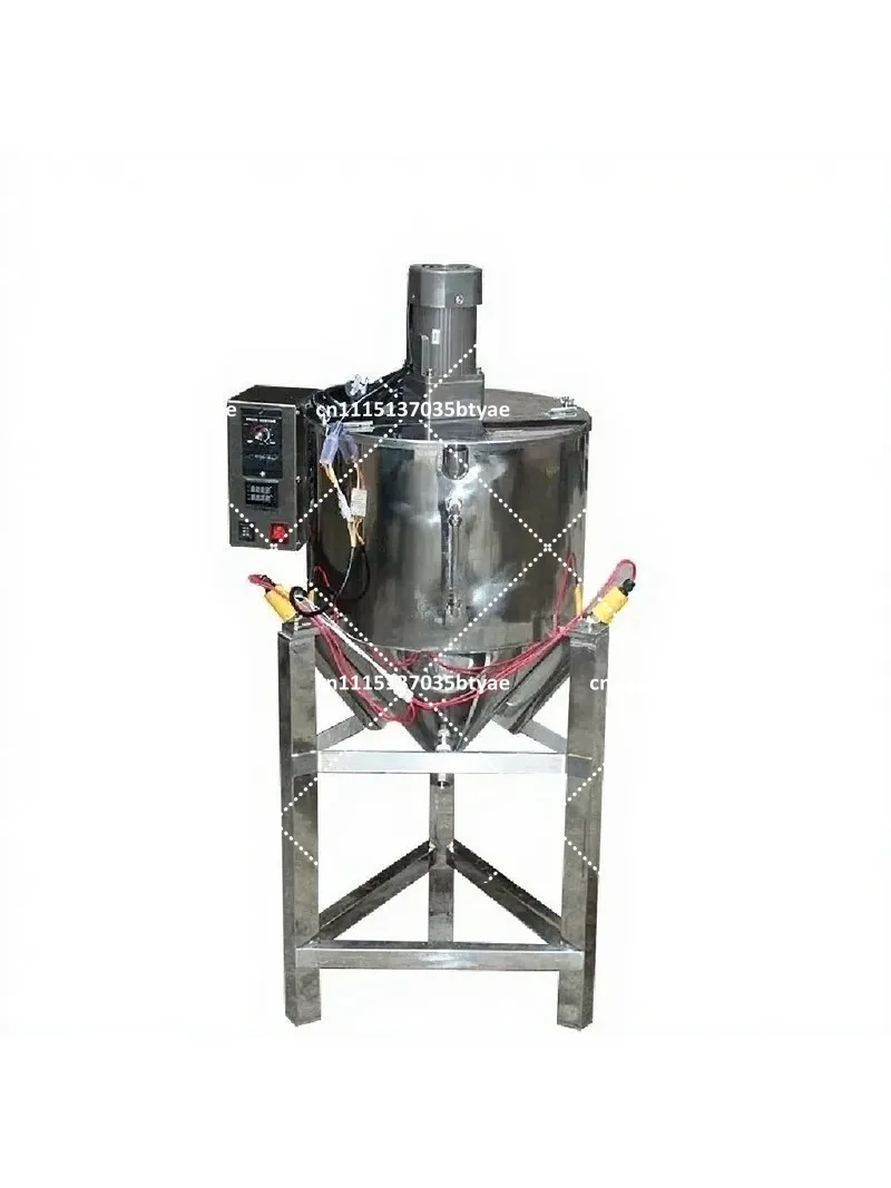 304 Stainless Steel Double-Layer Heating Mixing Hopper Conical Tank 30-50L 100°C Fine Polished Inside Outside