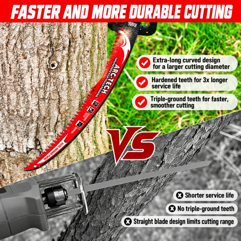 370mm 6TPI Curved Reciprocating Saw Blade for Wood Gypsum Board Cutting
