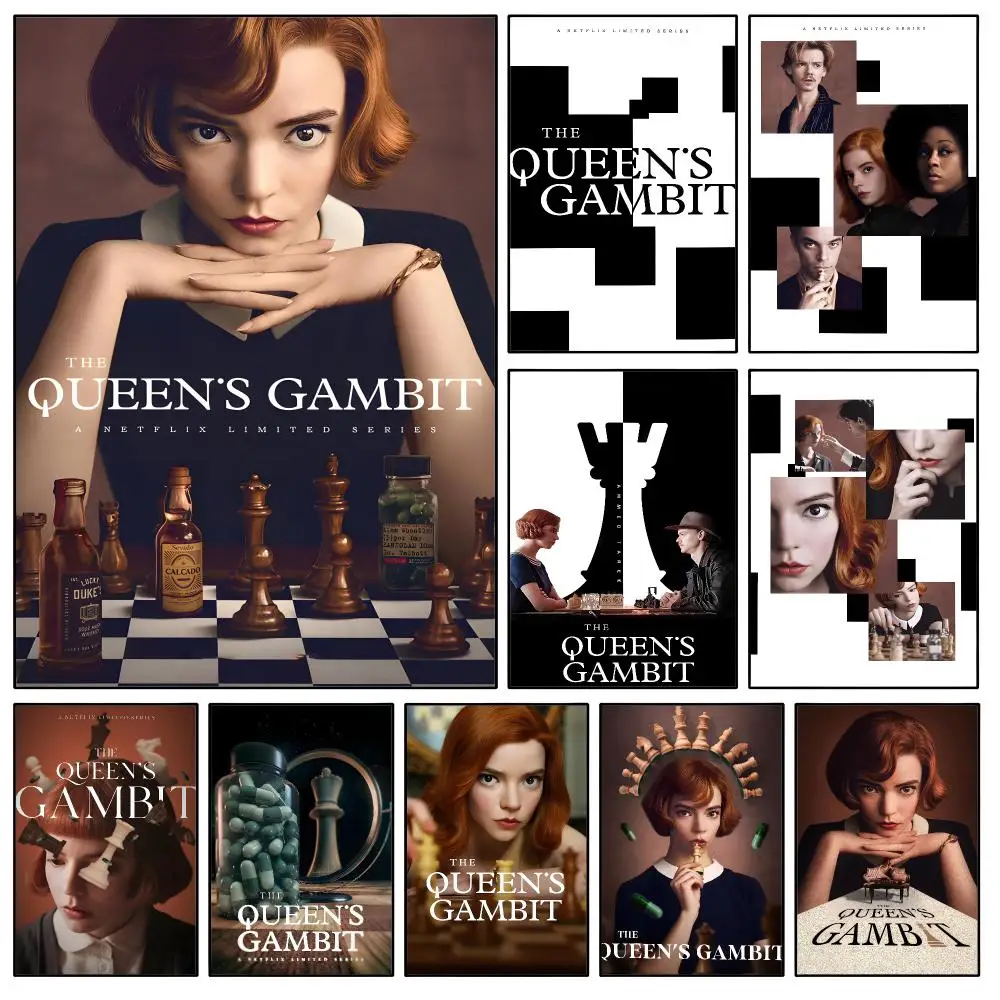 Drama Queen Gambit Chess Beth Harmon Poster Waterproof HD Modern Peel And Stick Wall Decor Bedroom Living Room Dorm Office