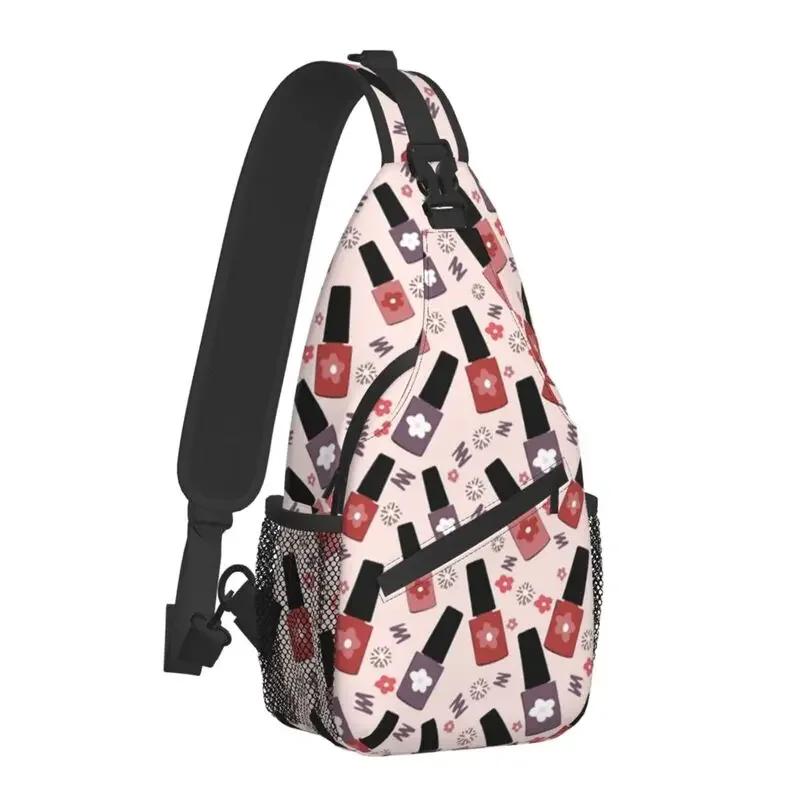 Casual Nail Polish Bottle Pattern Sling Bags for Traveling Men Crossbody Chest Backpack Shoulder Daypack