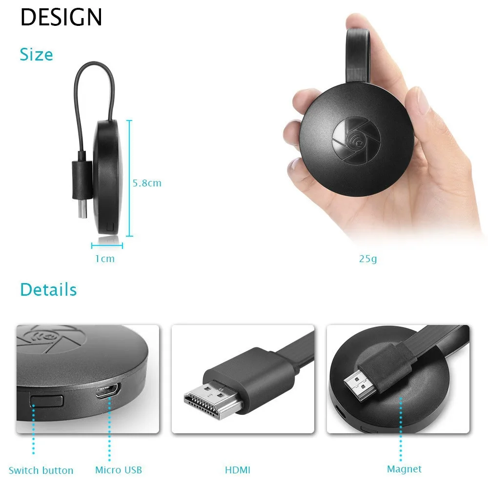 TV Stick G2 TV Dongle Empfänger Für MiraScreen Unterstützung HDMI-kompatibel Für Miracast HDTV Display Dongle TV Stick für ios android
