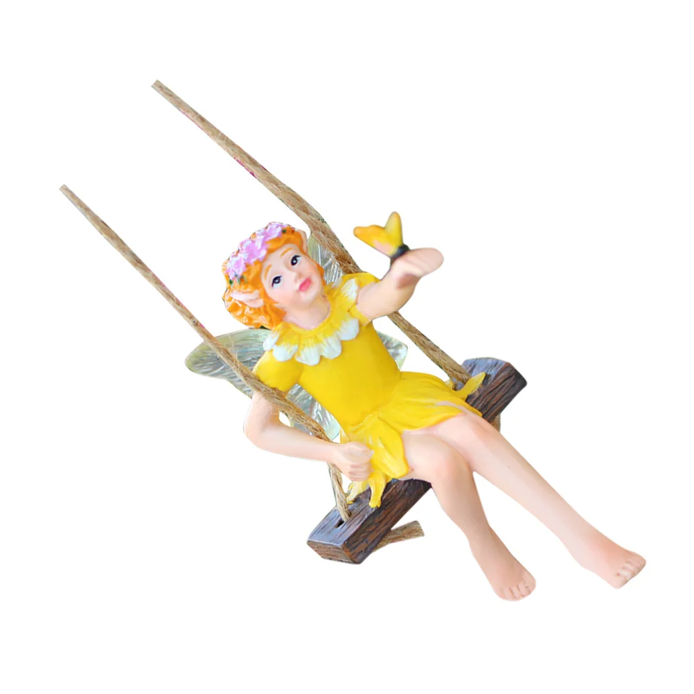 

Flower Fairy Resin Hanging Statue Durable Tree Decoration Outdoor Garden Patio Yard Swing Resin Statue for Garden