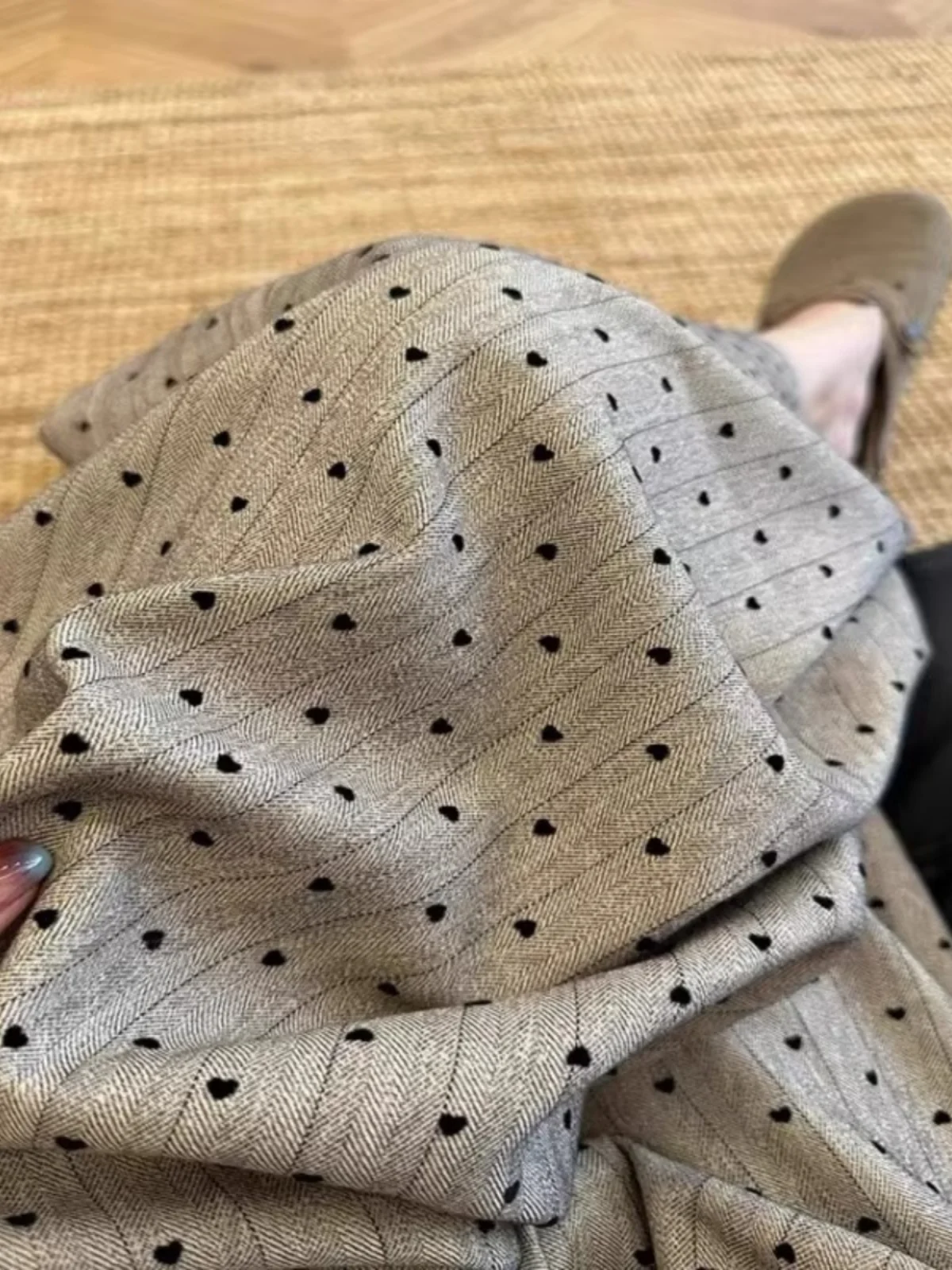 

Japanese Style Casual Pants Women's Winter Long Loose Design Floor-Length Checkered Pattern Comfortable Straight Leg Trousers