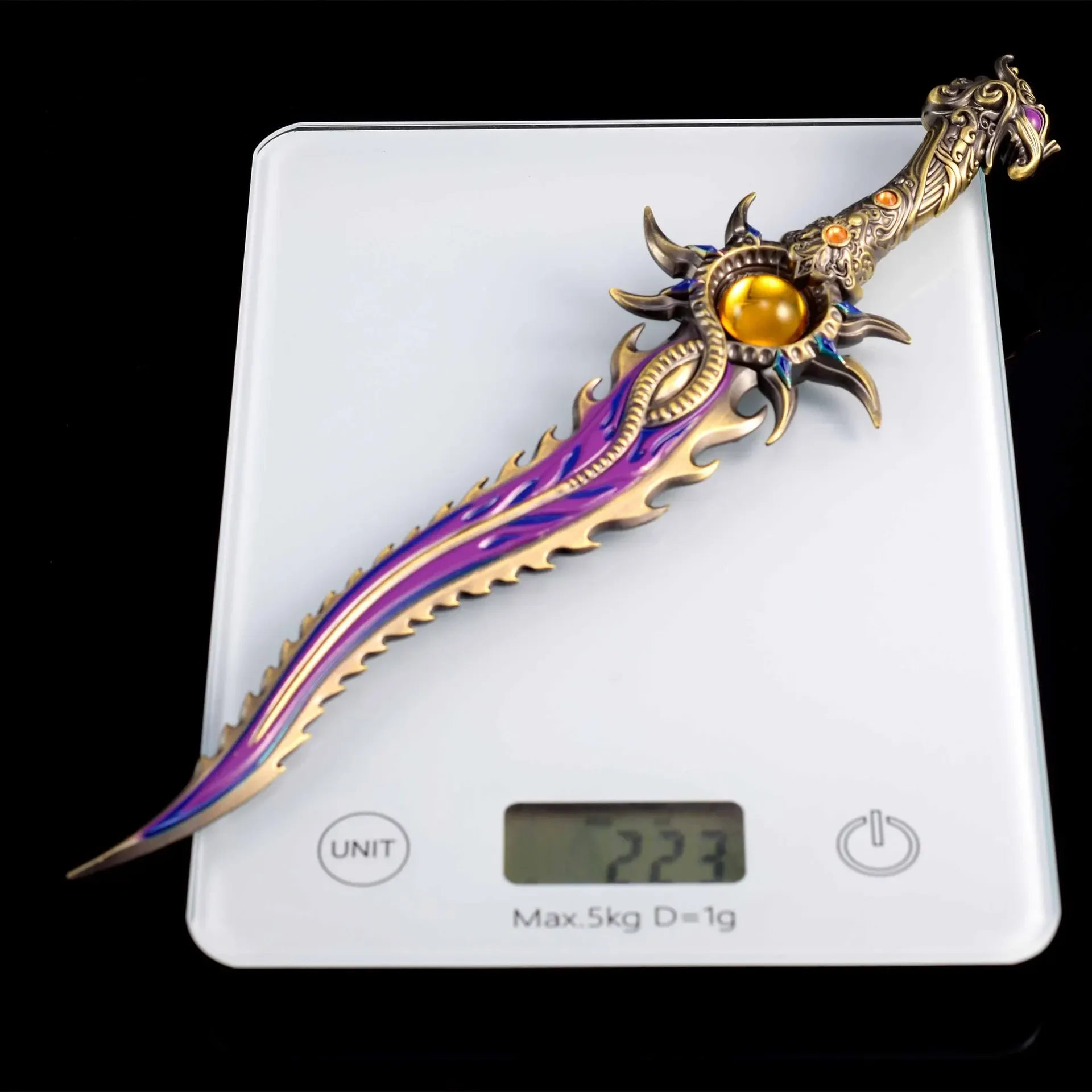 28cm naraka bladepoint manticore dentes espada jogo periféricos de metal completo artesanato arma modelo mesa colecionável ornamentos menino brinquedo