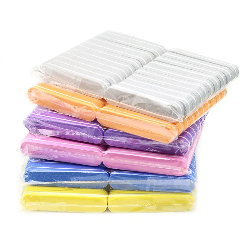 100Pcs Mini Buffing Sanding Files Block Pedicure Manicure Care Nail Art Buffer Polish Manicure Pedicure Nail File Tools