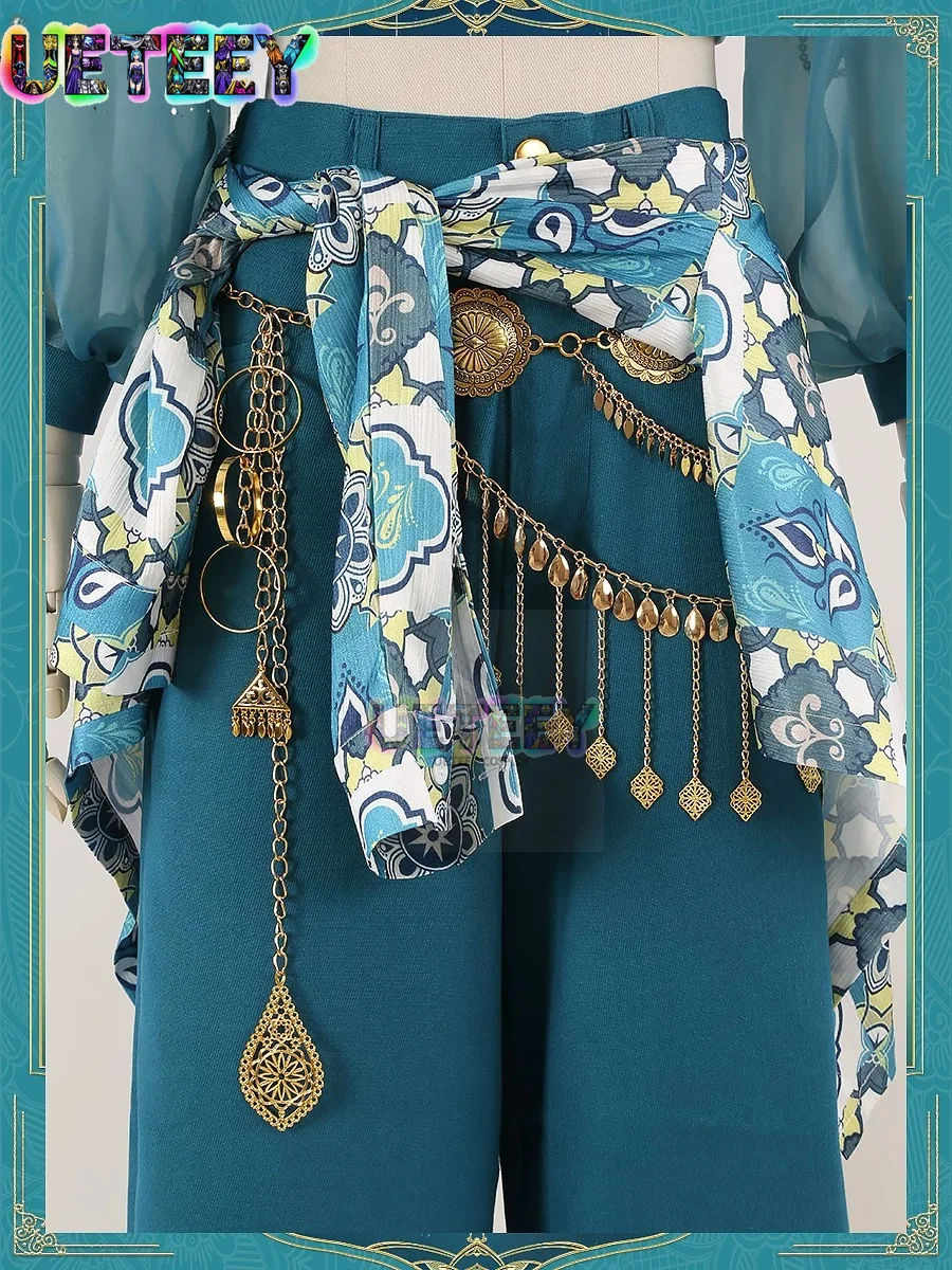 UETEEY COS Twisted Wonderland New Character Jasmine Minajael Tealrajah Cosplay Costume Aladdin Halloween Costume Custom Size view 6
