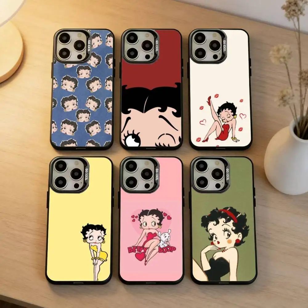 

Girl G-Betty-es BoOpS Phone Case For iPhone17, 16,15,14,13,12 Pro Max Black Candy Matte Shockproof Cover