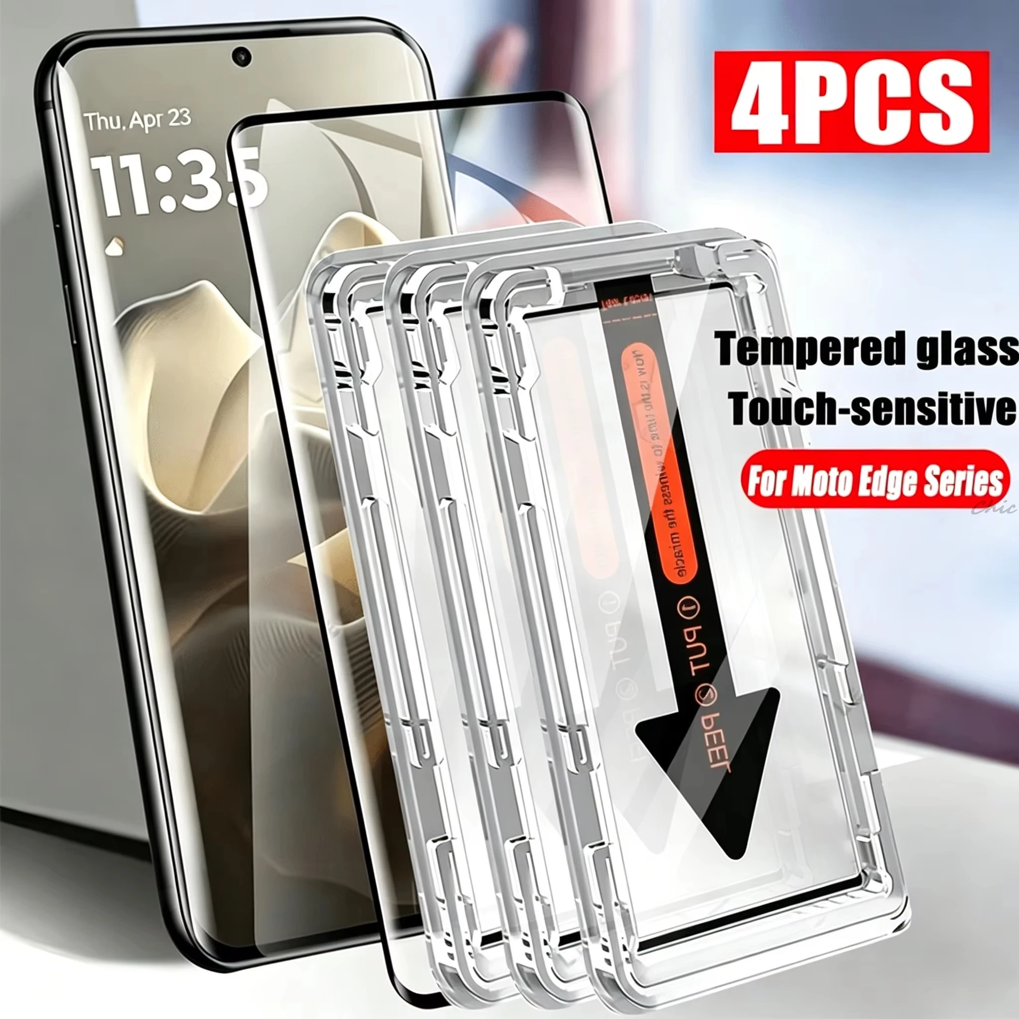 4Pcs One Click Easy Installation Film For Motorola Signature Edge 70 Fusion 60 Neo 50 Ultra Pro Moto G56 G87 G75 G86 G37 Glass