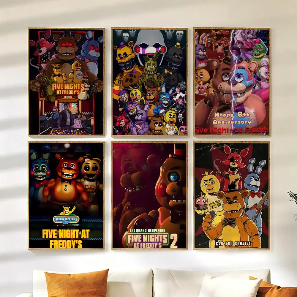 Five-nights-At-F-Freddys Painting Calligraphy Canvas Painting Art For Bedroom Living Room Home Decor Wall Decoration Decals Gift