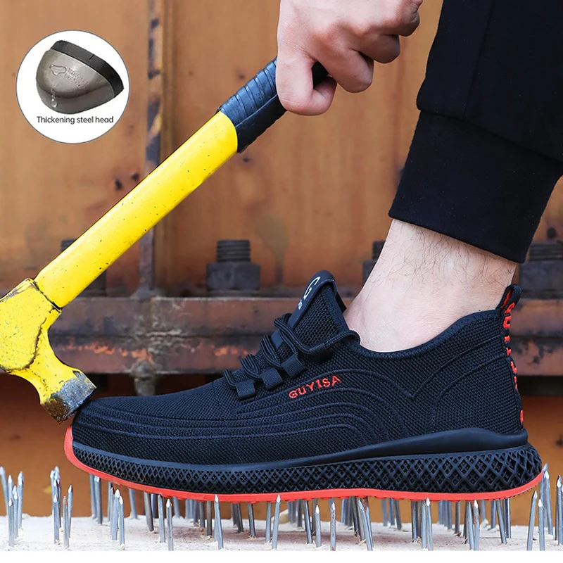 

Mens Safety Work Shoes Steel Toe Puncture Proof Breathable Lightweight Construction Protective Footwear Durable Outdoor Boots