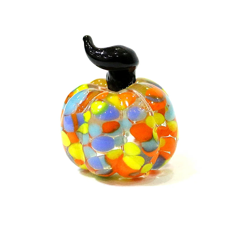 Ornement de citrouille en verre murano coloré mignon figurine de citrouille miniature artisanat utilisé pour le bureau du salon à la maison Collection de décoration de Thanksgiving Halloween