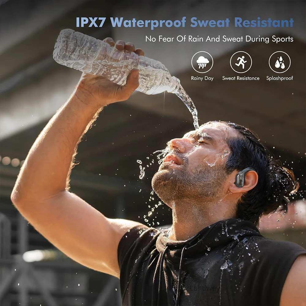 Wireless Headphones Bluetooth Earphonses with Microphones,75Hrs Playtime,IP7 Waterproof,LED Power Display Earbuds for Sports Gym