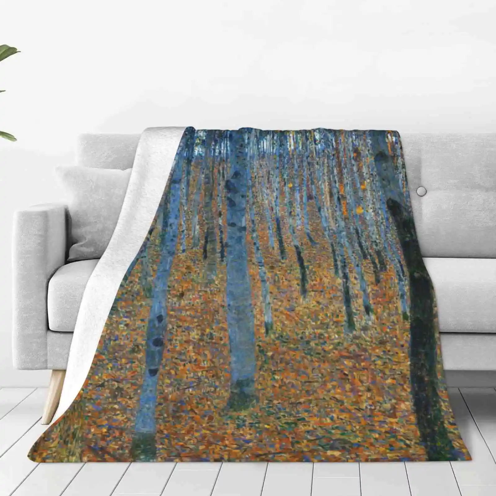 Gustav Klimt Beech Grove I 1902 Best Selling Room Household Flannel Blanket Gustav Klimt Fine Art Trees Beech Grove Forest Fall