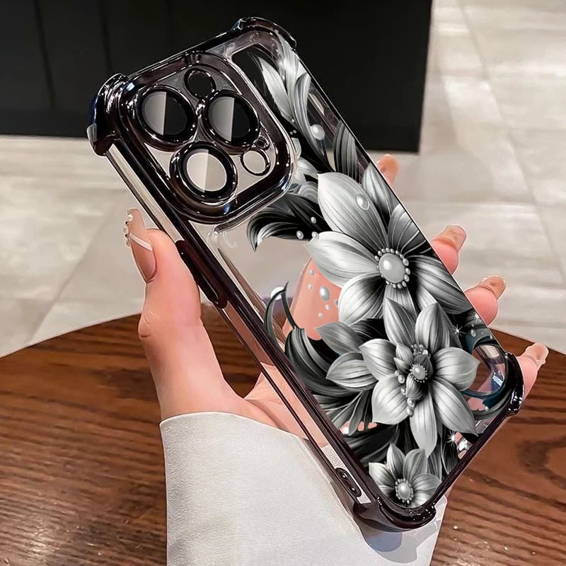 Electroplated Airbag Case for iPhone 17 16 15 14 13 12 11 Pro Max Plus Shockproof Silicone Cover product photo