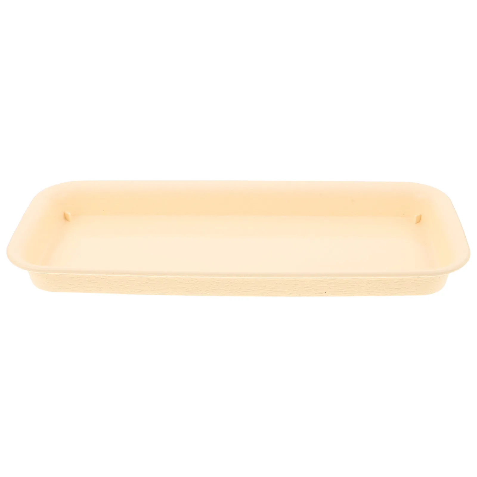 Wave Edge Rectangular Plant Saucer Tray for Indoor Plants and Succulents White Plastic Flower Pot Base Drip Tray Planter Water