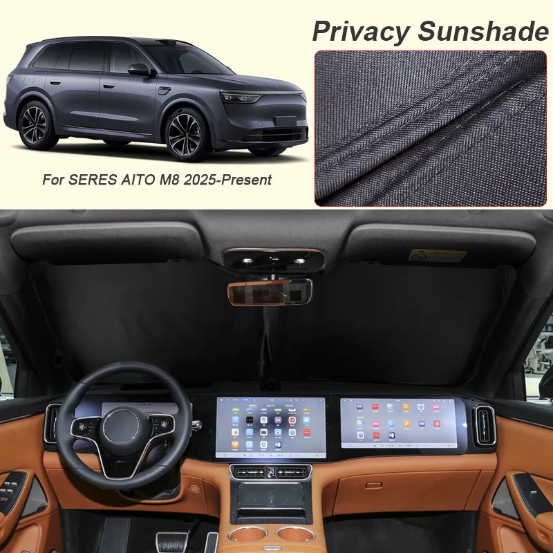 

Автомобильный солнцезащитный козырек на черное окно для SERES AITO M8 2025-настоящее время, автоматическая защита от УФ-лучей, теплоизоляция, защитная крышка, аксессуар для интерьера