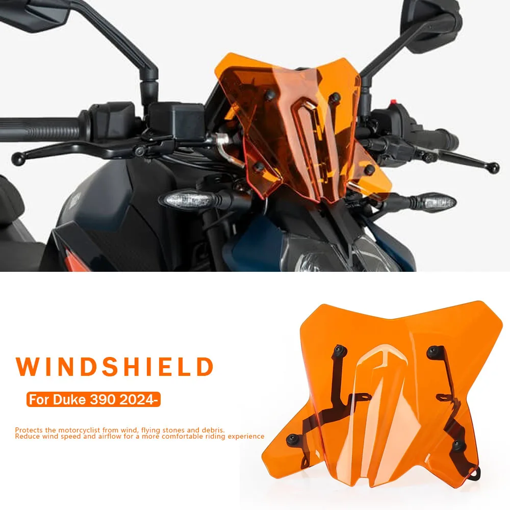 

For Duke 390 Duke 125 Duke 390 125 2024 2025 Sport Windshield WindScreen Visor Viser Kit New Motorcycle Accessories