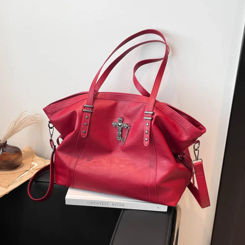 

Винтажная сумка-тоут на осень-зиму, вместительная классическая текстурированная сумка через плечо с регулируемым ремнем, универсальная просторная сумка-клатч