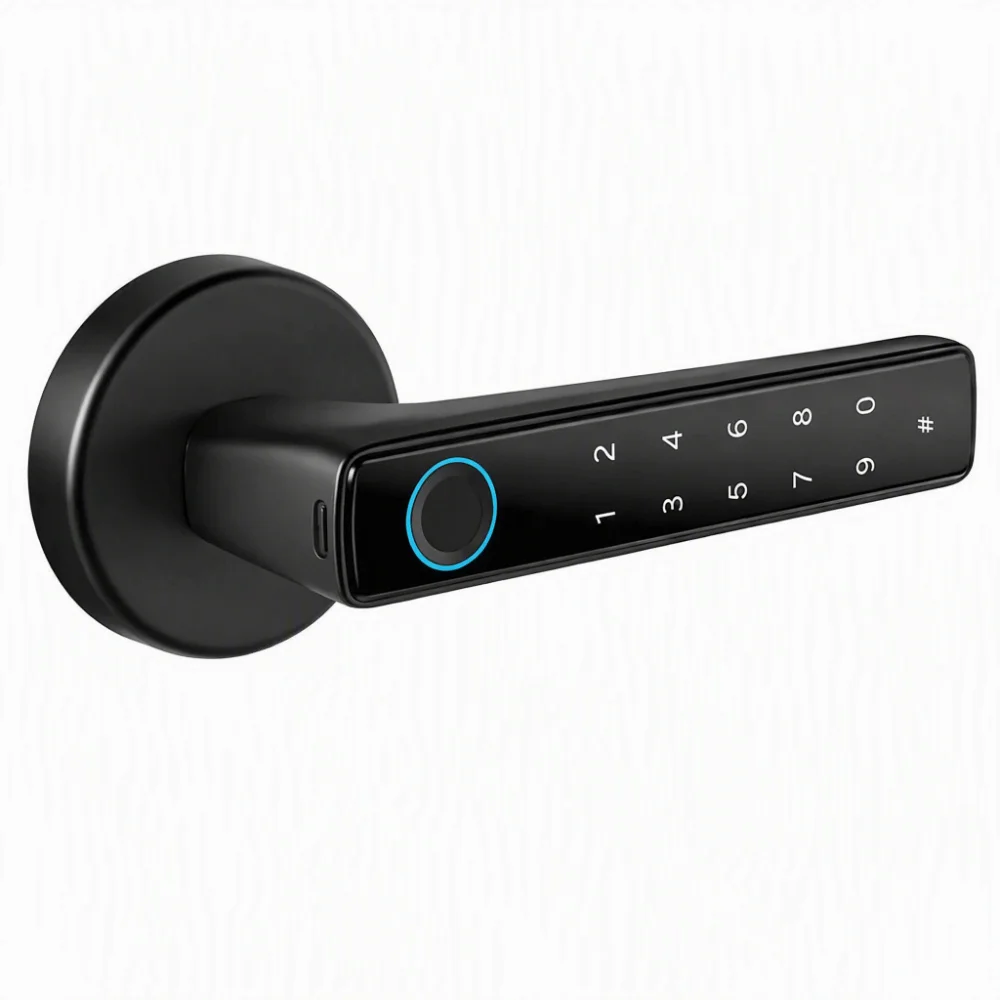 Security 4 in 1 Fingerprint Door Lock Tuya App Easy Installation Smart Door Lock Keyless Door Lock Office