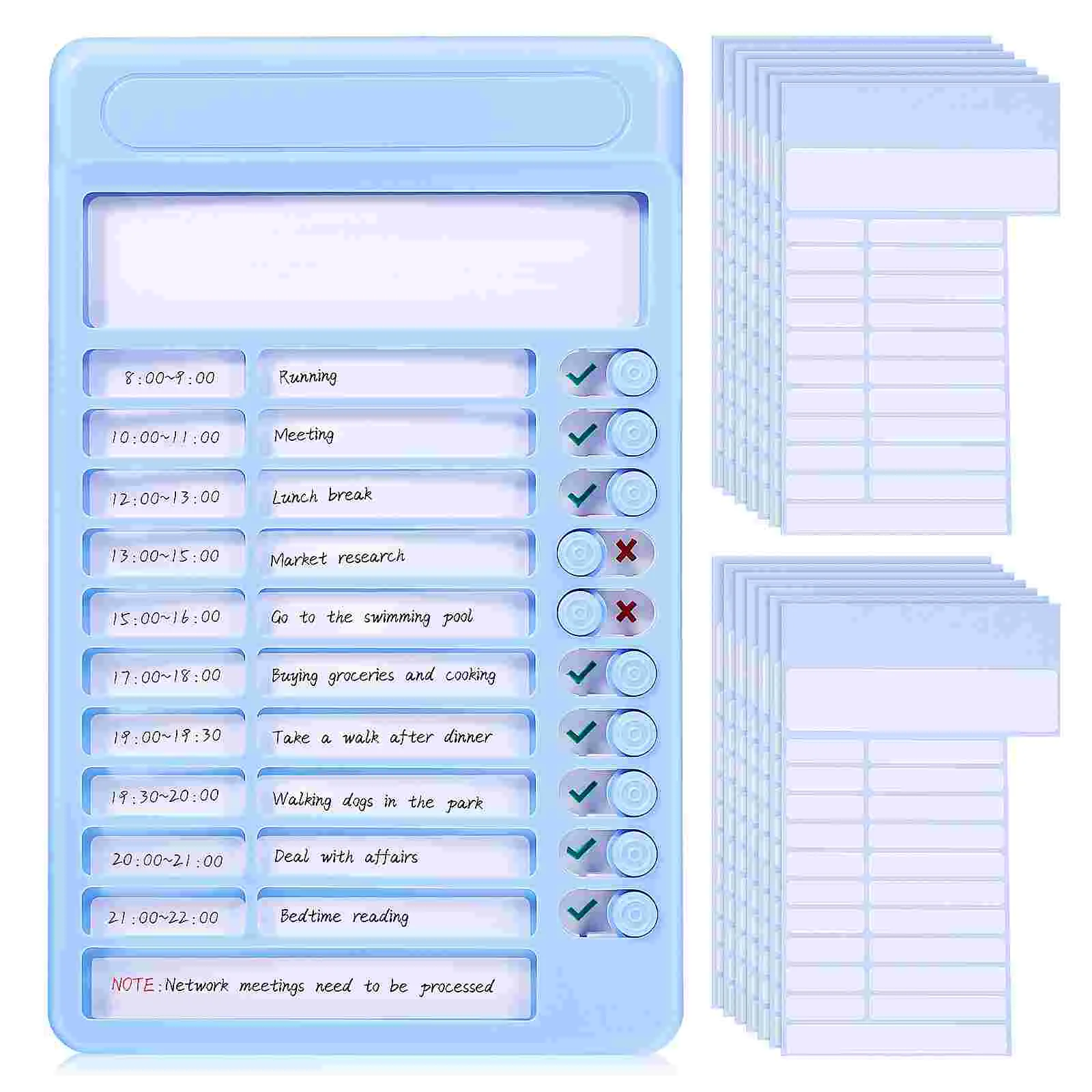 Tablero de verificación de autocontrol para hacer lista, tabla de recordatorio, tarjeta de perforación de trabajo de rutina, horario Visual