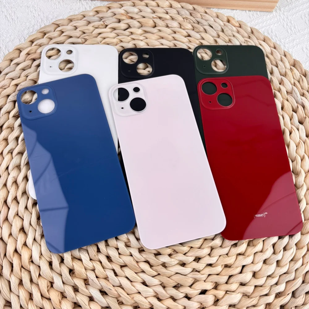 Big Hole Back Glass Replacement For Apple iPhone 13 Rear Battery Door Housing Cover,Tempered Glass Back Panel Repair Parts Funda