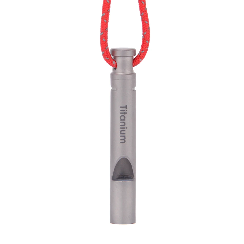 Apito de Titânio para Emergências em Acampamentos, Apito Portátil com Chaveiro, Ferramenta de Sobrevivência para Emergências ao Ar Livre