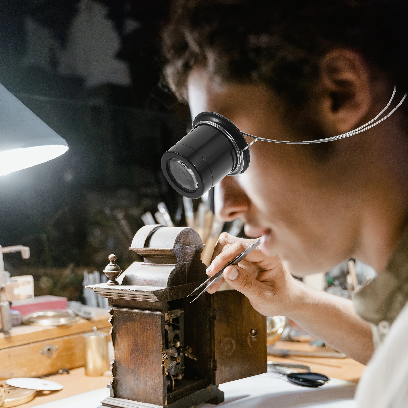 

Wearing Magnifying Glass 5x 10x Steel Eye Visor Headband Glasses for Watch Repair Jewelry Tools Craft Hands Free Loupe