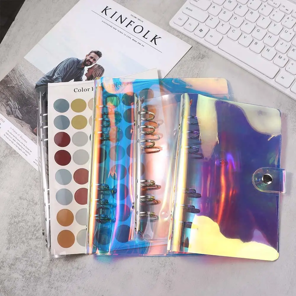 1 Pc PVC Ring Binder Cover Loose Leaf Folder Notebook School Office Supplies Planner Button Closure Planner Notebook