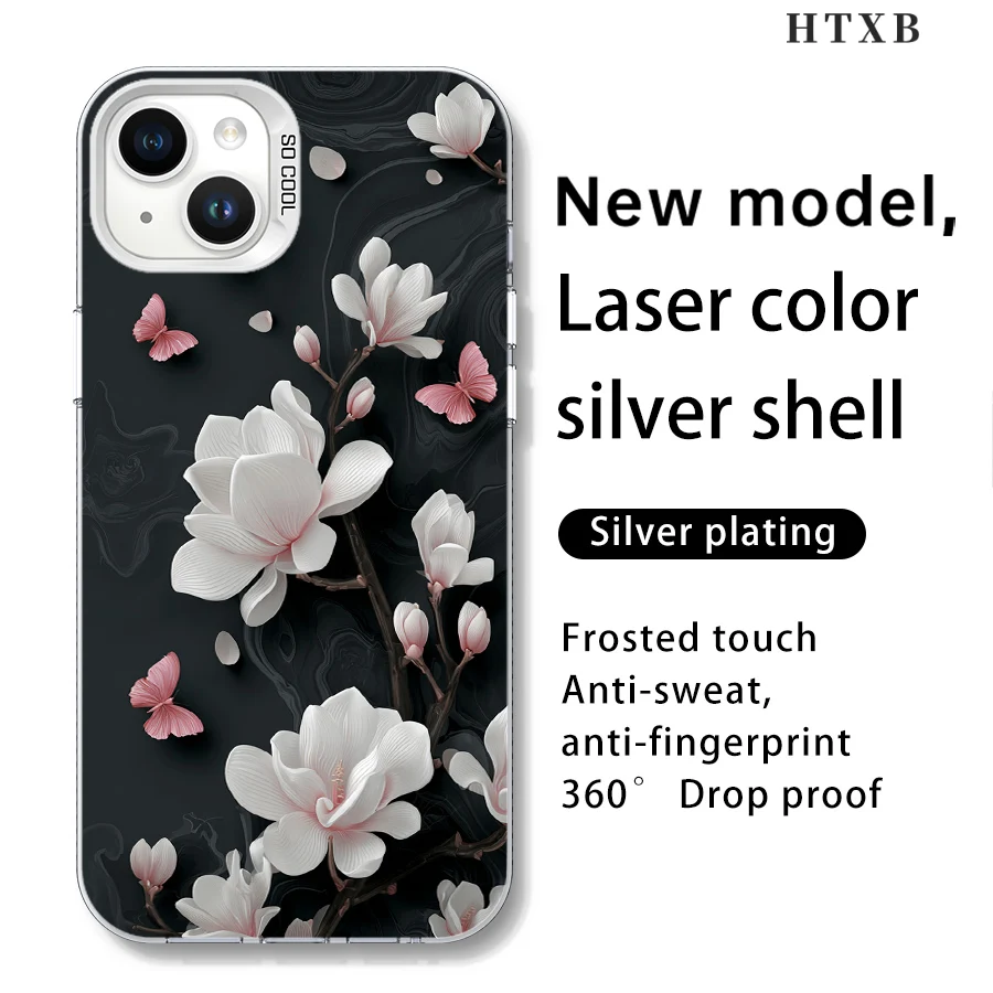 الفراشات تلعب بين الزهور البيضاء لهاتف iPhone 17 إلى 11 Pro Max Plus