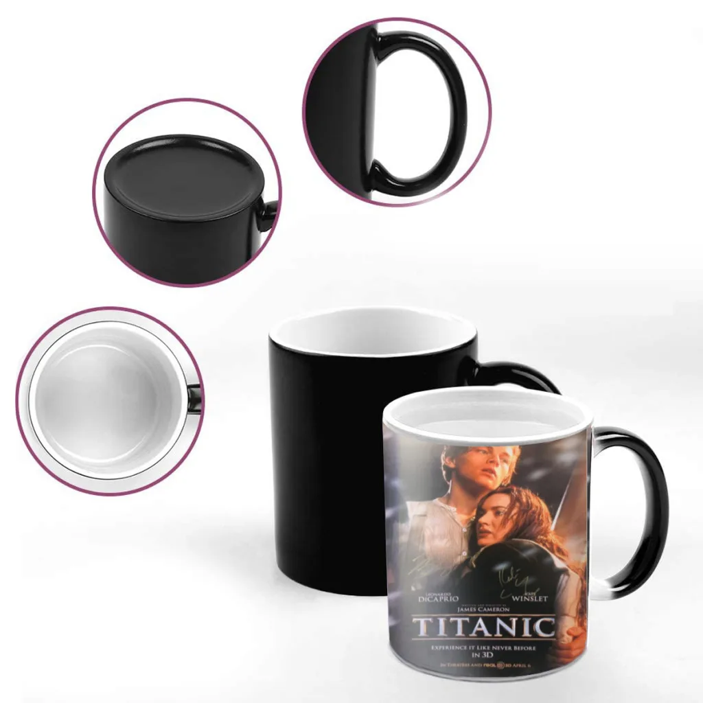 Titanic Leonardo DiCaprio Ceramics Coffee Mugs Thermal Color-changing Gifts Drinkware Coffeeware 11OZ Ceramic