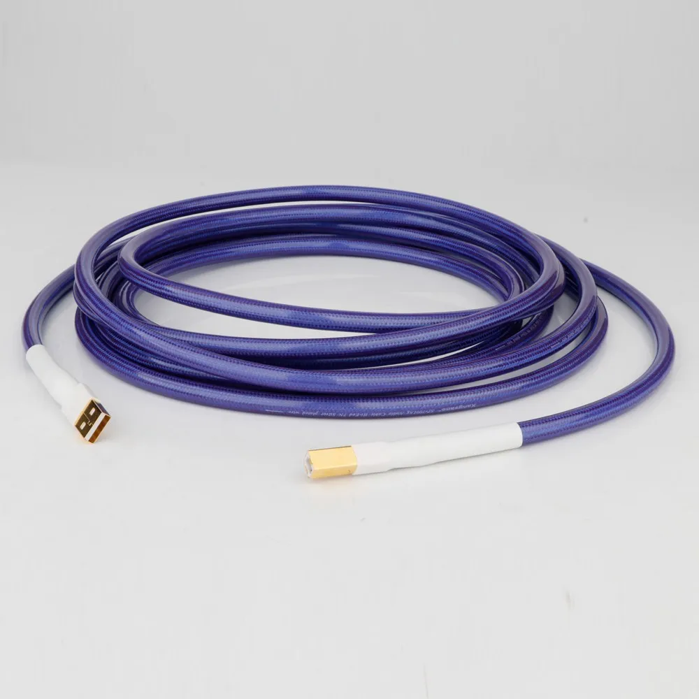 

Preffair высококлассный 6N OCC медный USB-кабель versilbert USB Audiokabel Дата USB Hifi кабель DAC A-B USB 4-ядерный посеребренный твист-кабель
