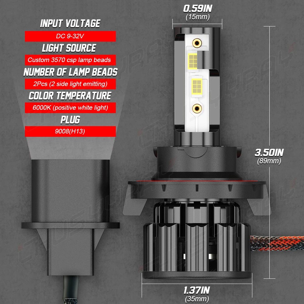 CHUSYYRAY kompatybilny dla 2007-2013 GMC Yukon Denali 6000k 4X zestaw biały reflektor LED Hi/low żarówki do lamp przeciwmgielnych łatwy do