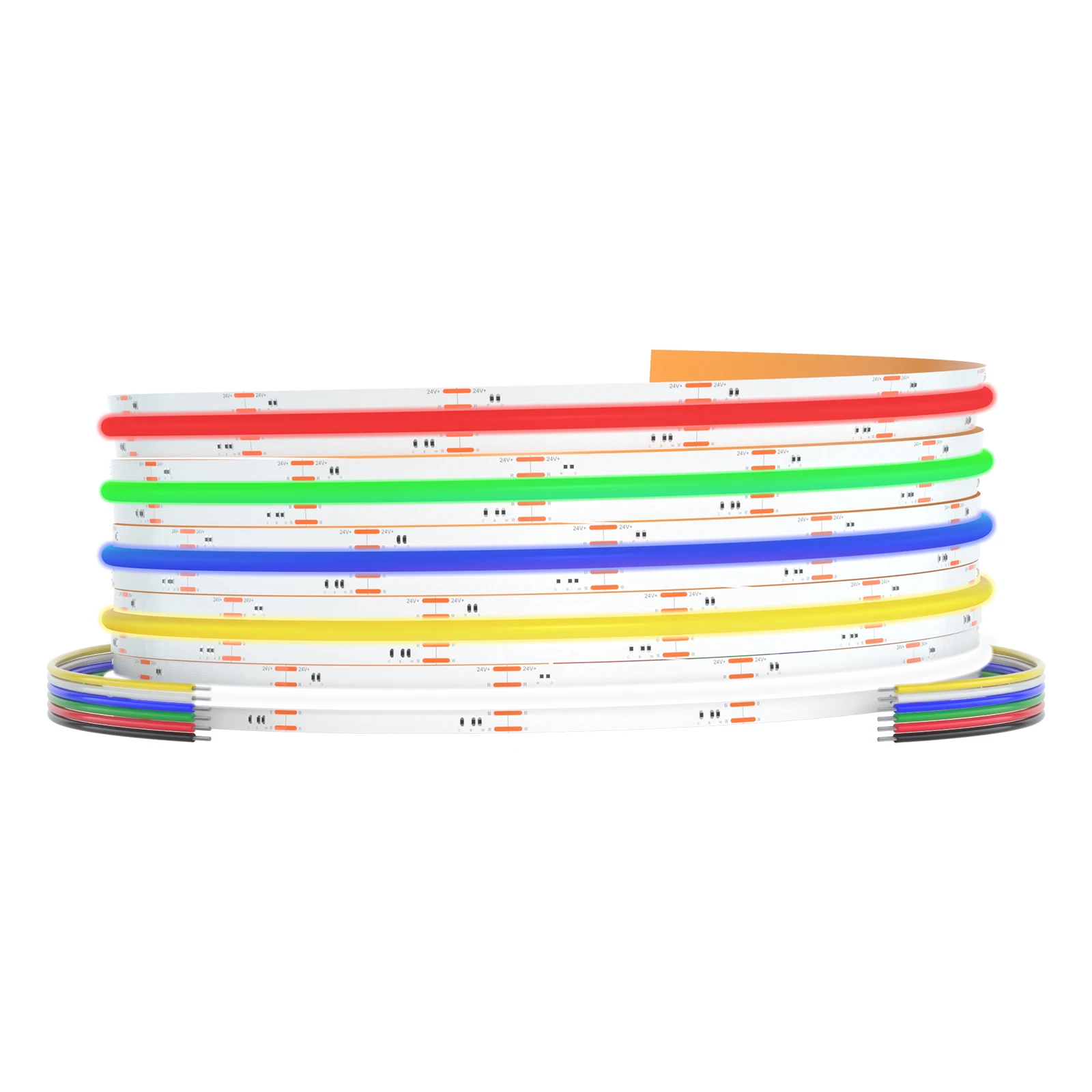 RGBCCT RGBW RGB CCT COB LED Strip Lights 12V 24V PWM High Density Dimmable Flexible FCOB LED Tape 5m 10m Linear Rope Lighting